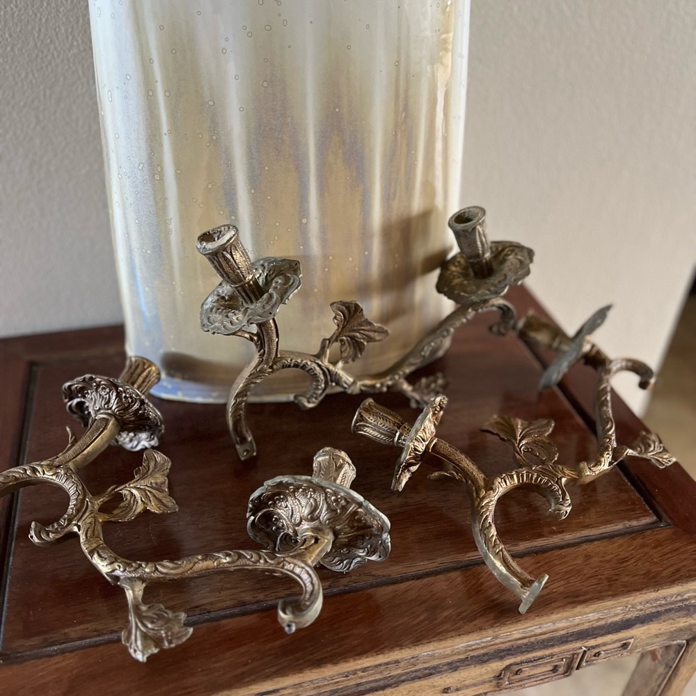 Three candelabra metal arms - Picture 1 of 11